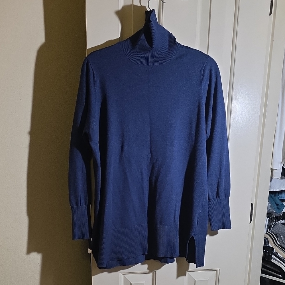 Soft Surroundings Deep Blue Ribbed Sweater